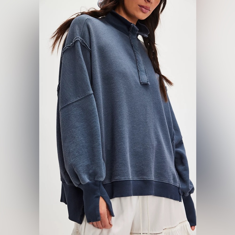 PRICE DROP! We The Free Camden Henley Sweatshirt💙 - Picture 5 of 9